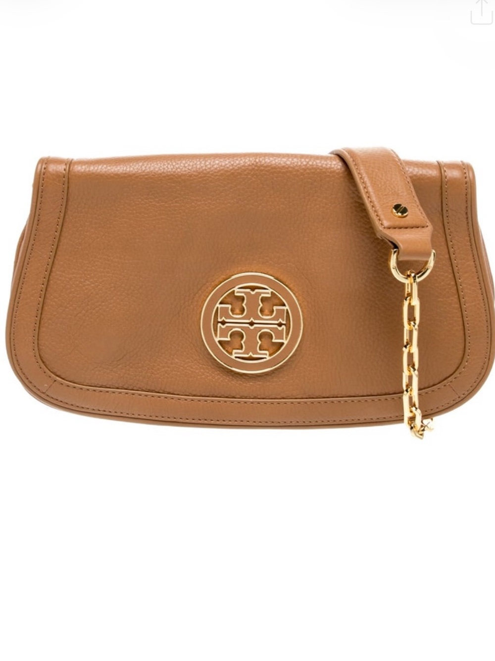 Tory Burch Leather Crossbody with Gold Chain Bag